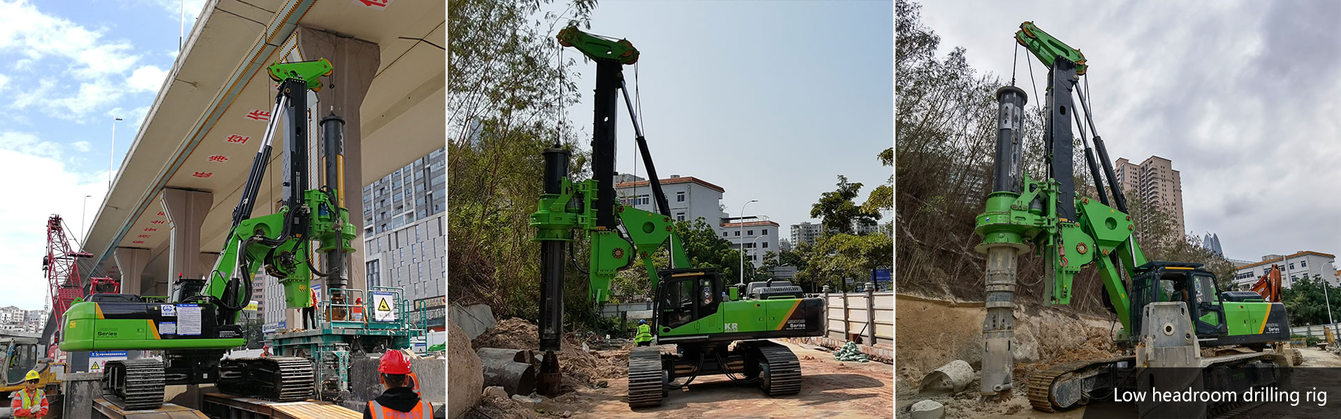 Low headroom drilling rig