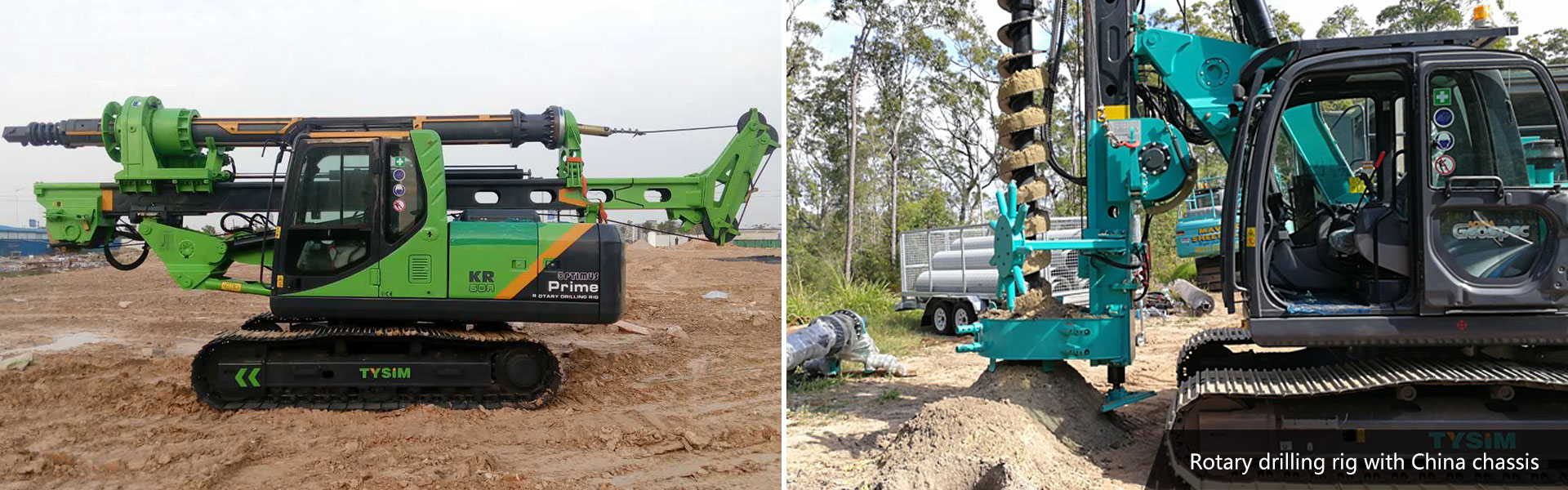 Rotary drilling rig with China chassis
